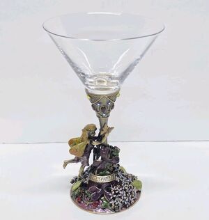 Kirks Folly 'Best Wishes' Goblet Martini Glass In Box Fairy Jeweled Rhinestones